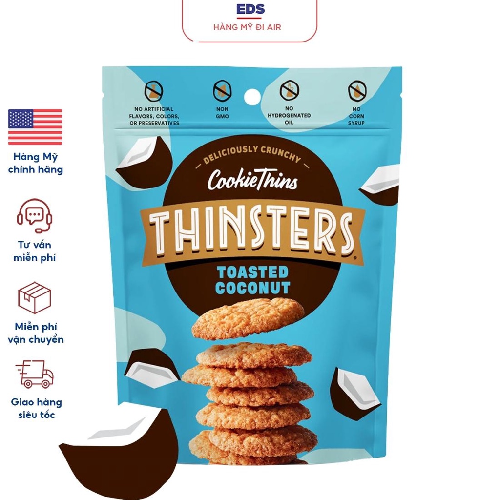 Bánh Quy Dừa Nướng Thinsters Toasted Coconut 539gr Date 8/2023 - EDS Hàng Mỹ