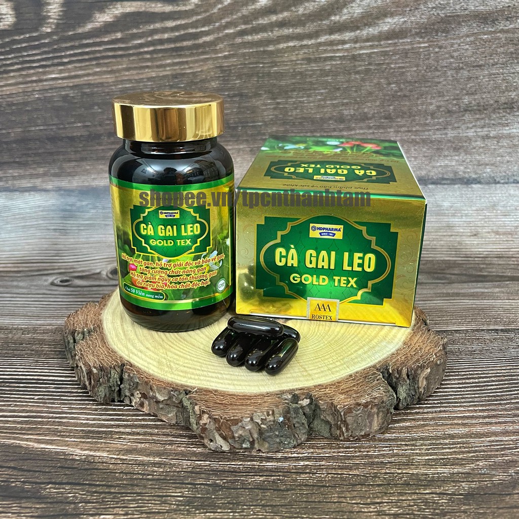 Bổ gan Cà Gai Leo GOLDTEX hỗ trợ giải độc gan,làm mát gan, hạ men gan, tăng cường chức năng gan - HỘP 50 viên | Thế Giới Skin Care