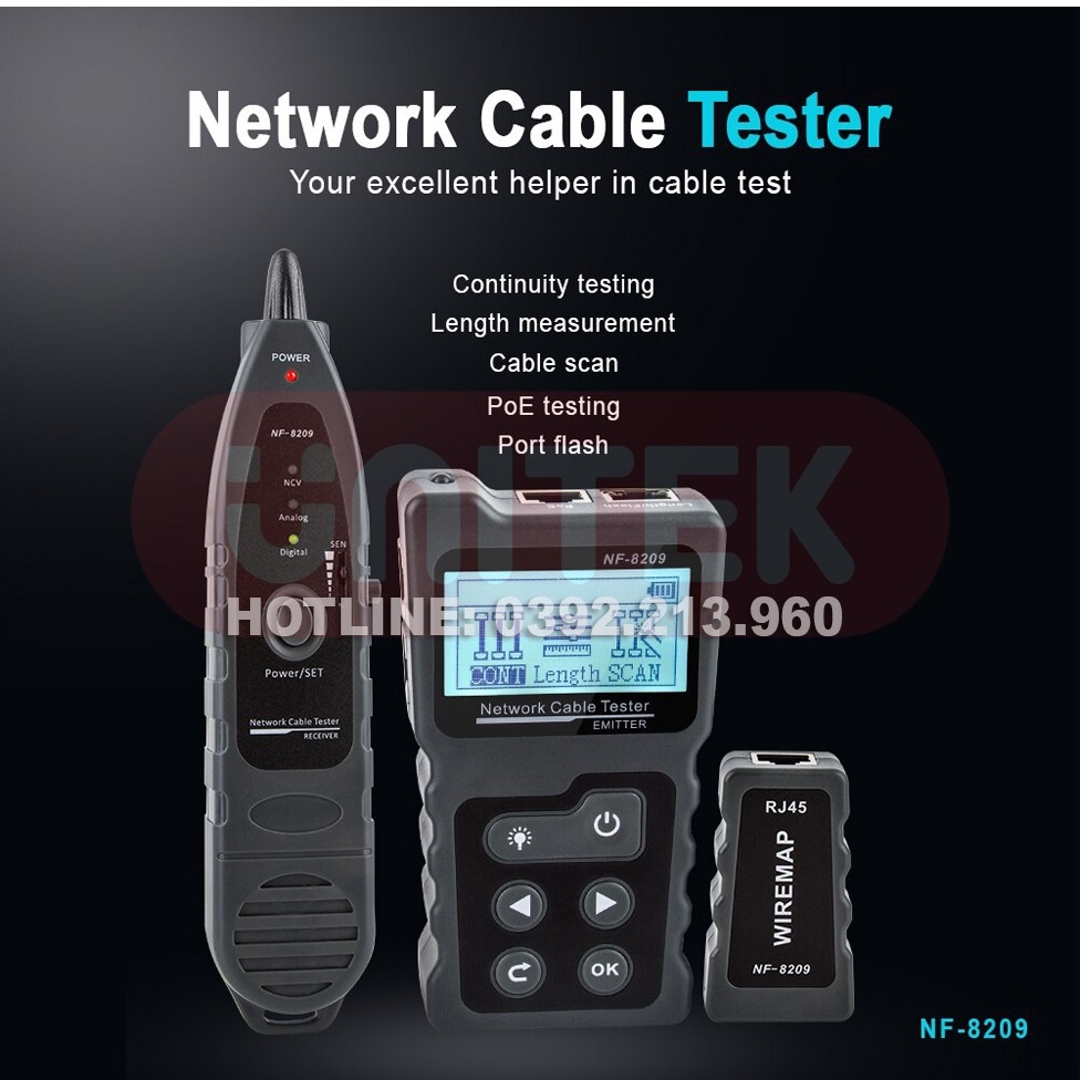 Máy Test Và Dò Cáp Mạng POE NOYAFA NF-8209 - NOYAFA hàng chính hãng