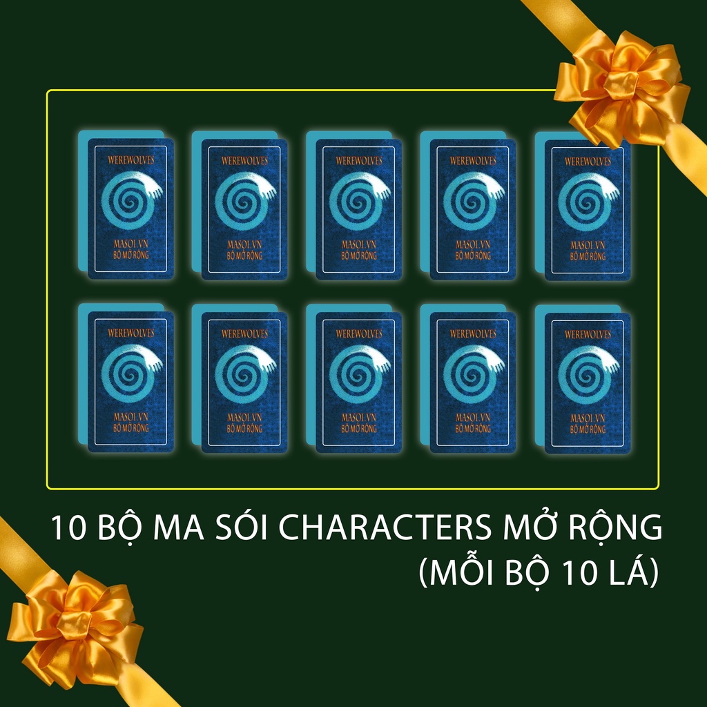 COMBO 10 BỘ MA SÓI CHARACTERS, CHARACTERS MỞ RỘNG kèm bọc bài