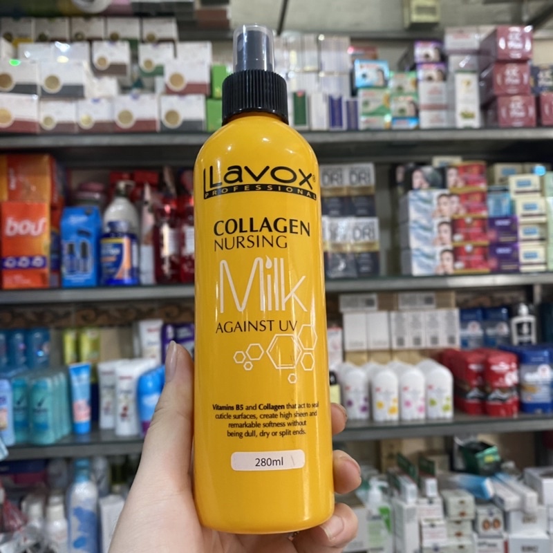 Lavox Collagen Nursing Milk Against UV 280ml - Sữa Dưỡng Collagen Chống Tia Uv Siêu Bảo Vệ Tóc (Vàng)