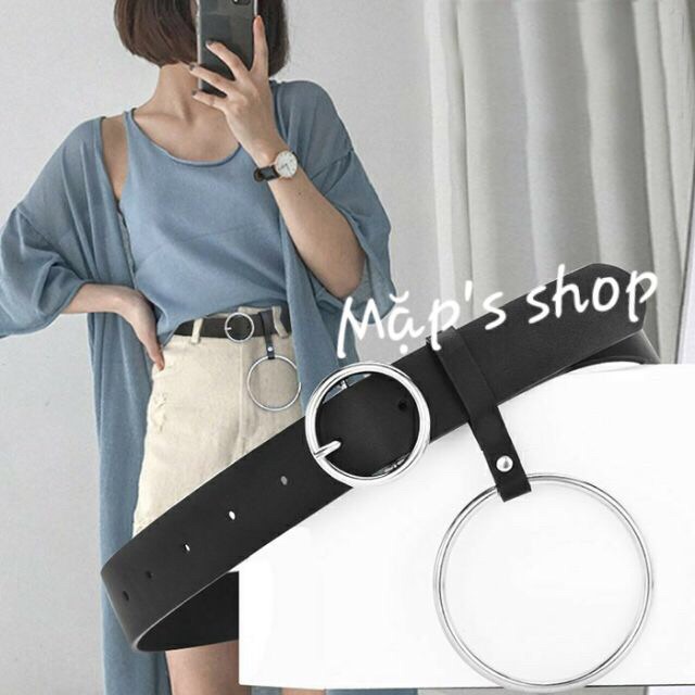 DÂY THẮT LƯNG DA NAM NỮ ULZZANG - Dây LƯNG nịt ulzzang Mặt Hình thon Bản 1,8cm Nam Nữ