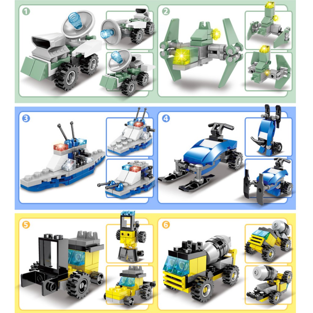 [880 CHI TIẾT-MÀU ĐẸP] BỘ ĐỒ CHƠI XẾP HÌNH LEGO CẢNH SÁT,Lắp Ghép OTO, ROBOT, XE TĂNG, Lắp Ráp Tàu Chiến Chiến Hạm