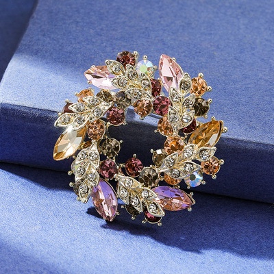 Ghim Cài Áo Hình Vòng Hoa Bauhinia Đính Pha Lê Cao Cấp