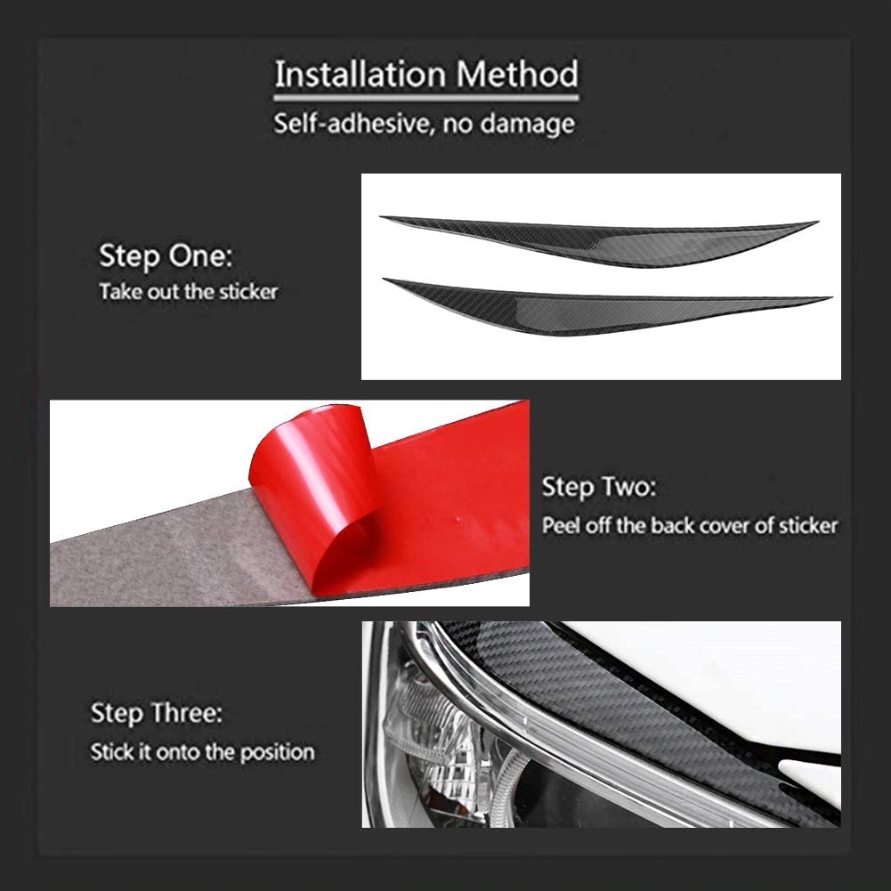 Miếng Dán Viền Đèn Pha / Mí Mắt Tự Động Họa Tiết Sợi Carbon Cho BMW 3 Series F30 F35 2013-2017