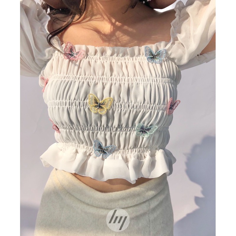 ÁO KIỂU ĐÍNH HOẠ TIẾT BƯỚM | BigBuy360 - bigbuy360.vn