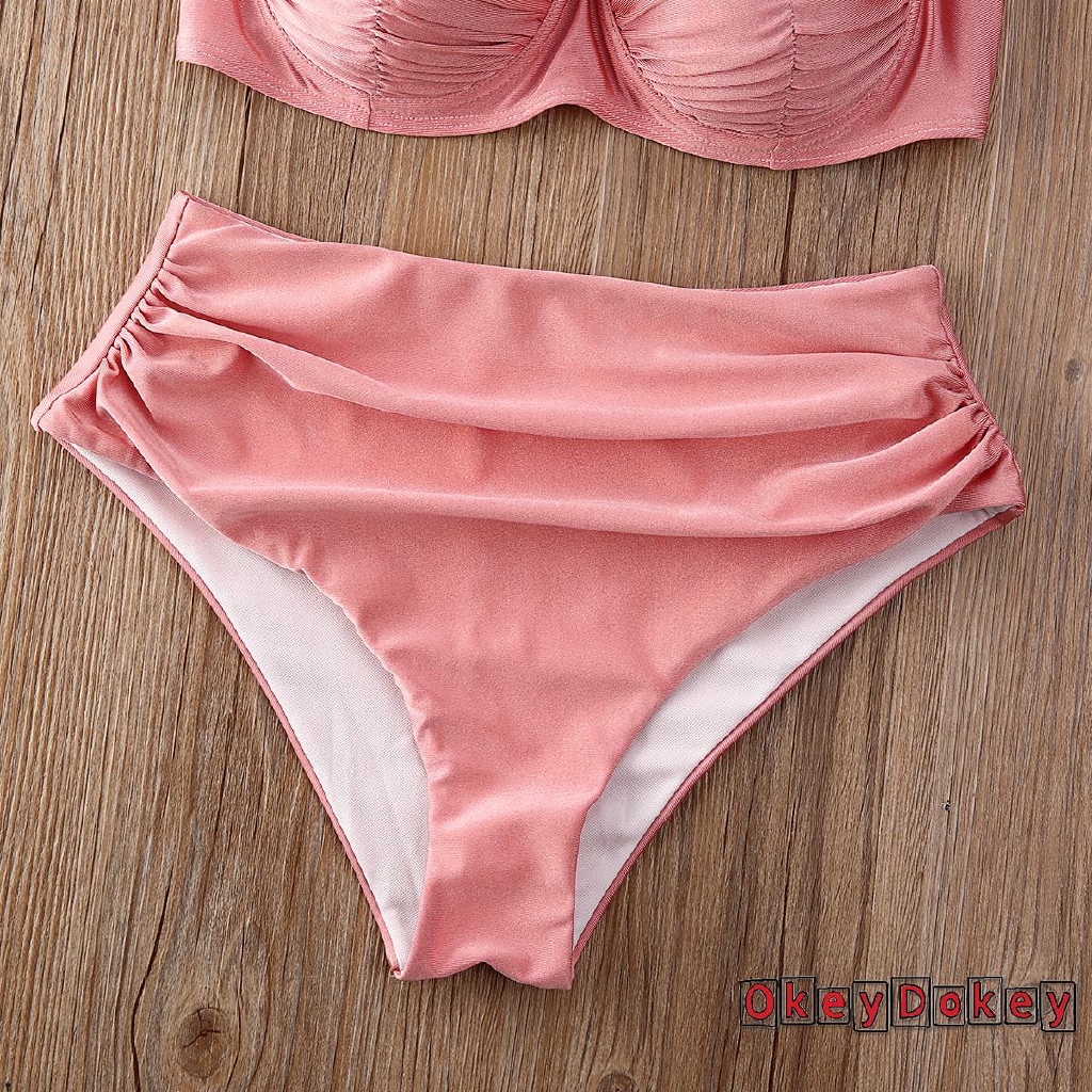 (Hàng Mới Về) Bộ Bikini Màu Hồng Có Miếng Đệm Nâng Ngực Dành Cho Nữ | BigBuy360 - bigbuy360.vn