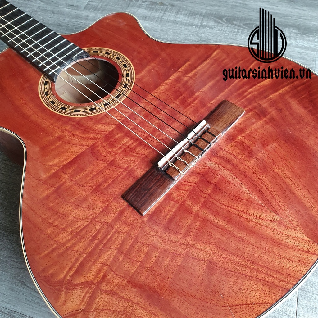 Đàn guitar classic full hồng đào - tặng kèm 6 phụ kiện - bảo hành 1 năm