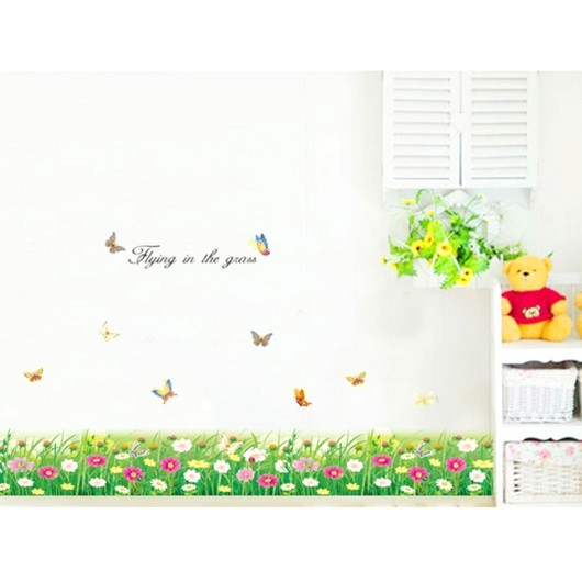 Decal cỏ hoa dán chân tường