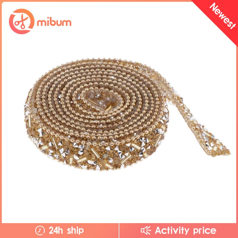Cuộn Dây Ruy Băng Đính Đá Pha Lê Dài 1 Yard 1.5cm Dùng Trang Trí Quần Áo