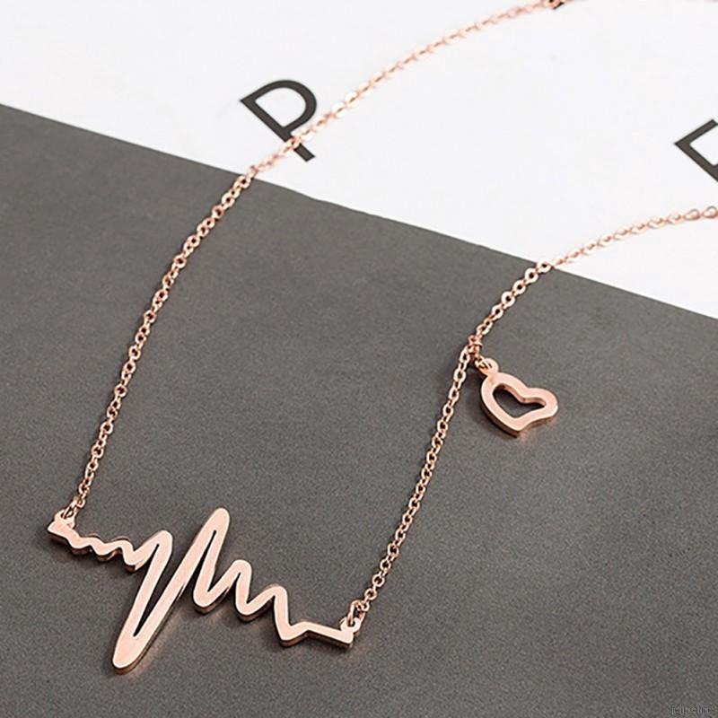 Dây chuyền mặt điện tâm đồ hình trái tim đơn giản ý nghĩa cho nữ