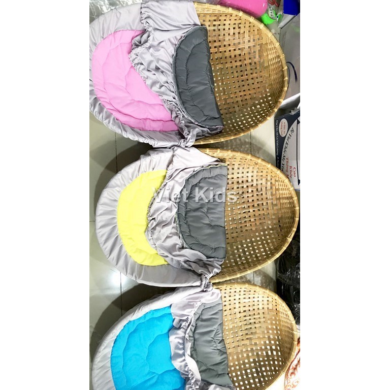 Nôi tre hun khói S3 90cm và nệm lót cara trơn màu