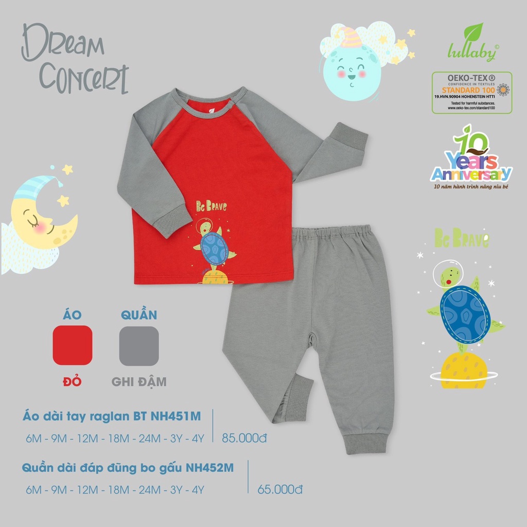 Bộ dài tay mỏng Lullaby bé trai bé gái NH451M và Nh530M