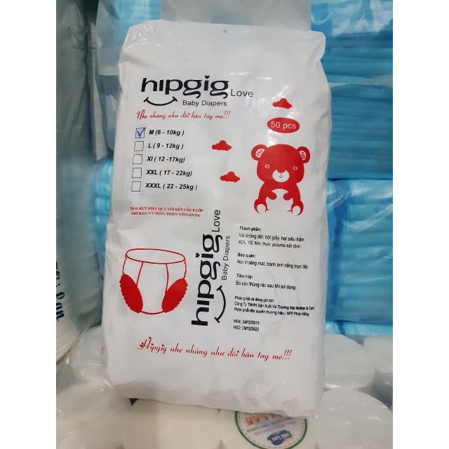 Bỉm quần hipgig M/L/XL/XXL 100 miếng