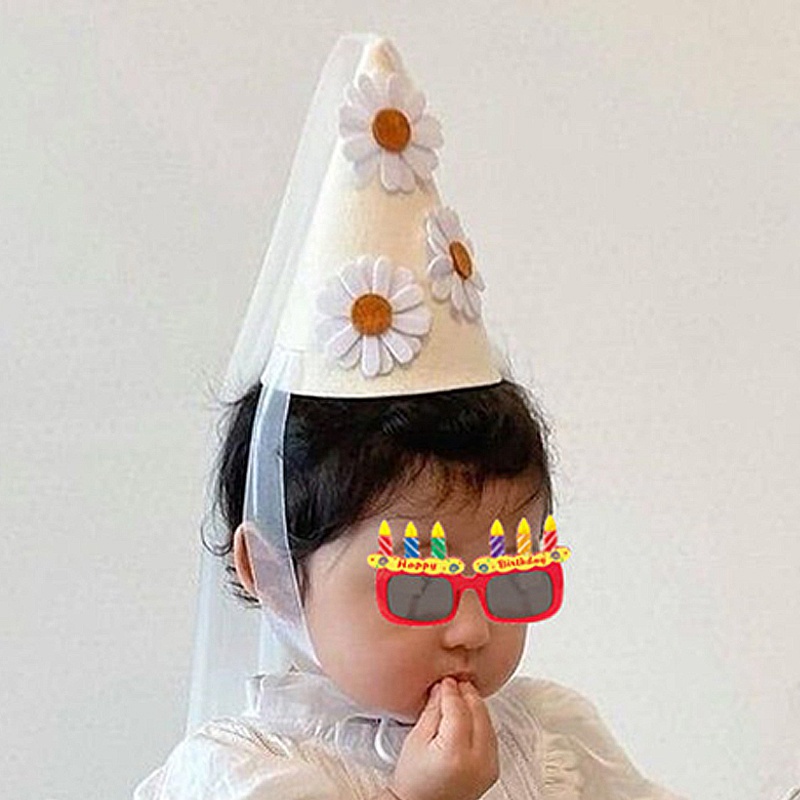 Mũ Sinh Nhật Dễ Thương Hình Hoa Cúc Cho Bé