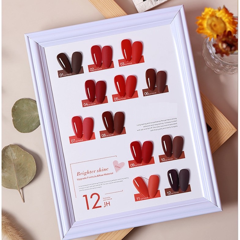 Sơn As sơn móng tay gel tone màu đỏ mận đỏ đô đỏ tươi-mã JH