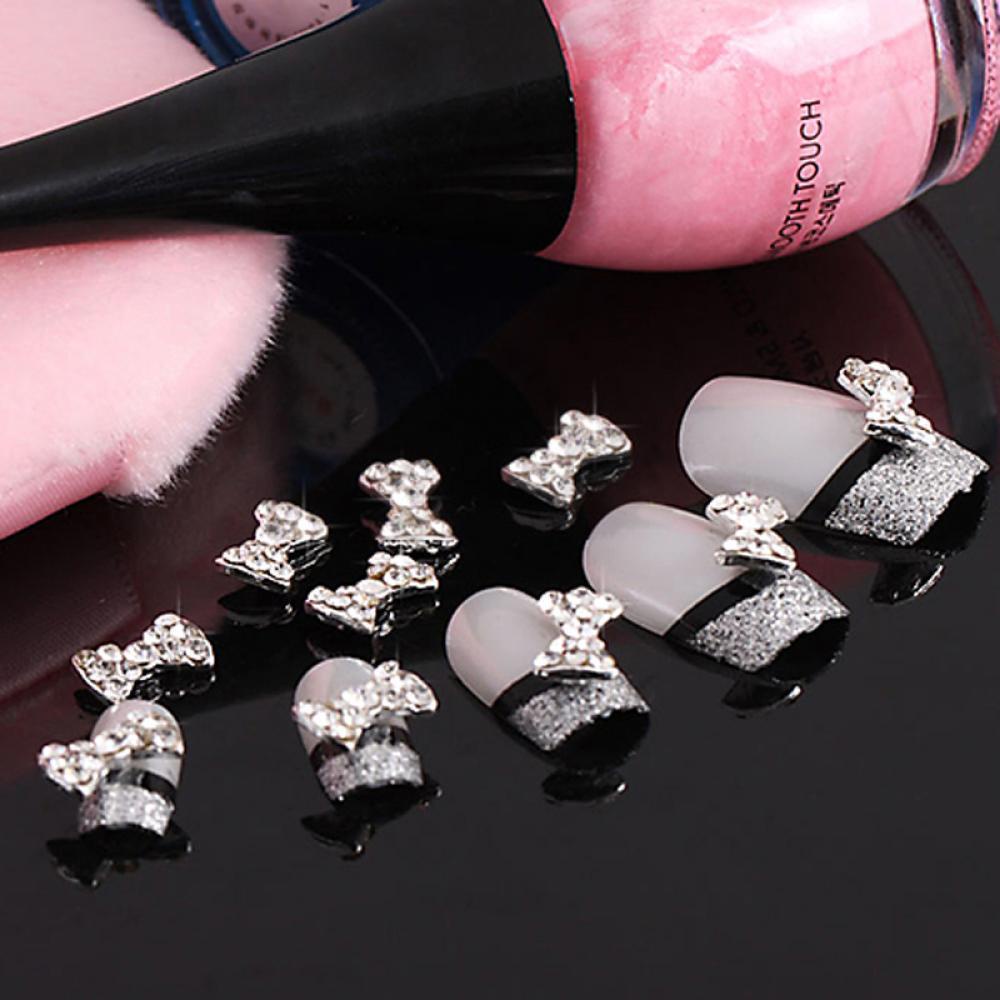 SOFTNESS Bộ 10 HạT ĐíNh Trang Trí MóNg HìNh Nơ 3D
