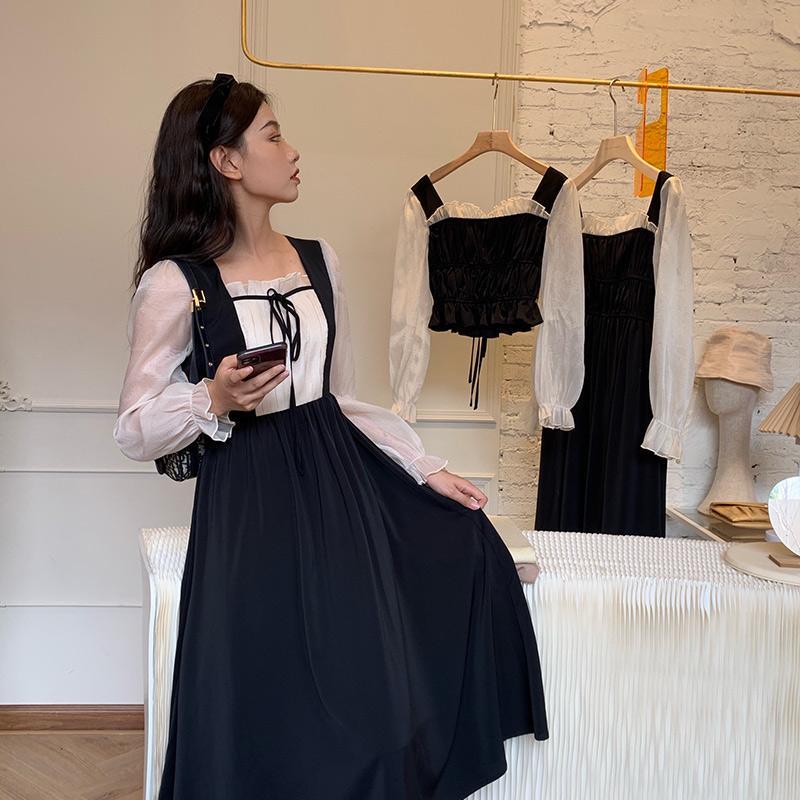 Đầm Midi Tay Dài Cổ Vuông Thời Trang Mùa Thu Cho Nữ | BigBuy360 - bigbuy360.vn