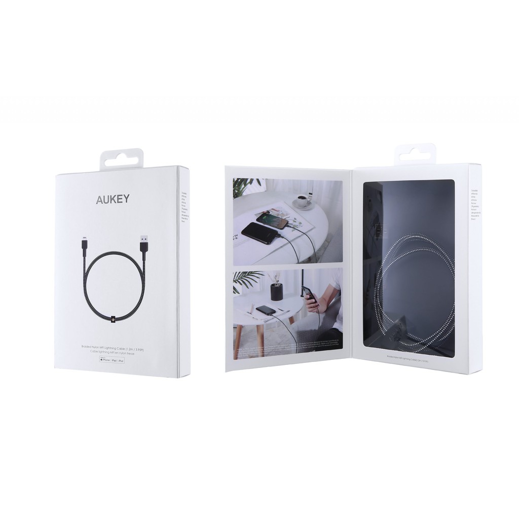 Cáp sạc nhanh cho Iphone thương hiệu AUKEY chuẩn MFI CB-BAL7 -hàng chính hãng