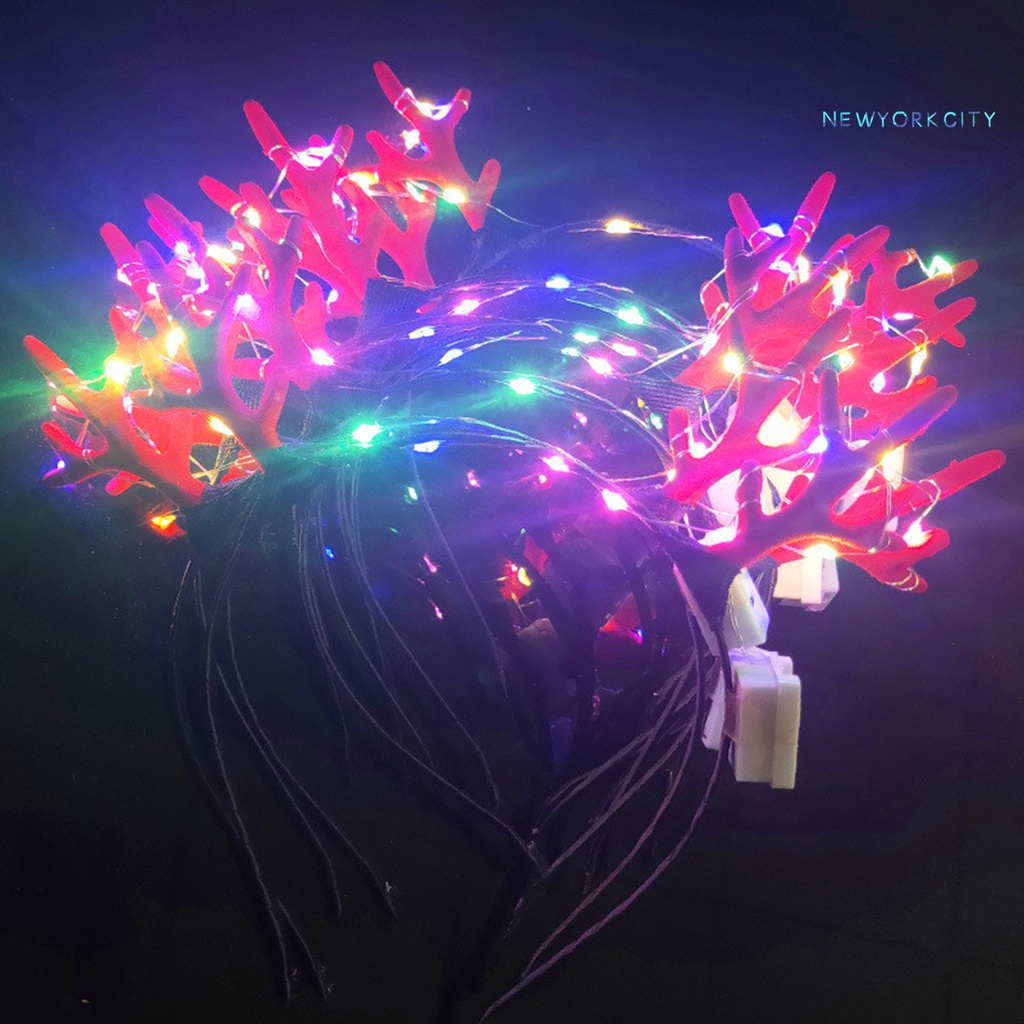 Băng Đô Sừng Hươu Có Đèn LED Phát Sáng Cho Giáng Sinh