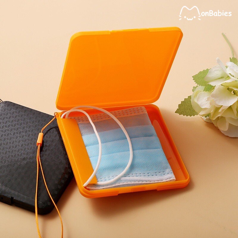 Hộp đựng khẩu trang cao cấp họa tiết vân tiện lợi MonBabies