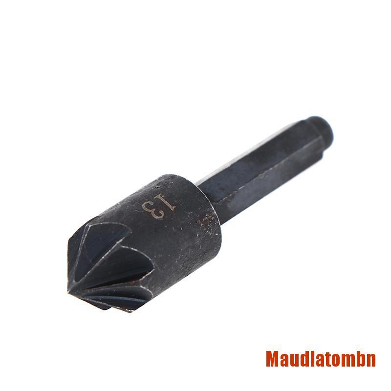 MAmbn 2PCS 7 Flute Sink Chamfer Cutter Countersink Drill Bit carbon steel 1/4 He