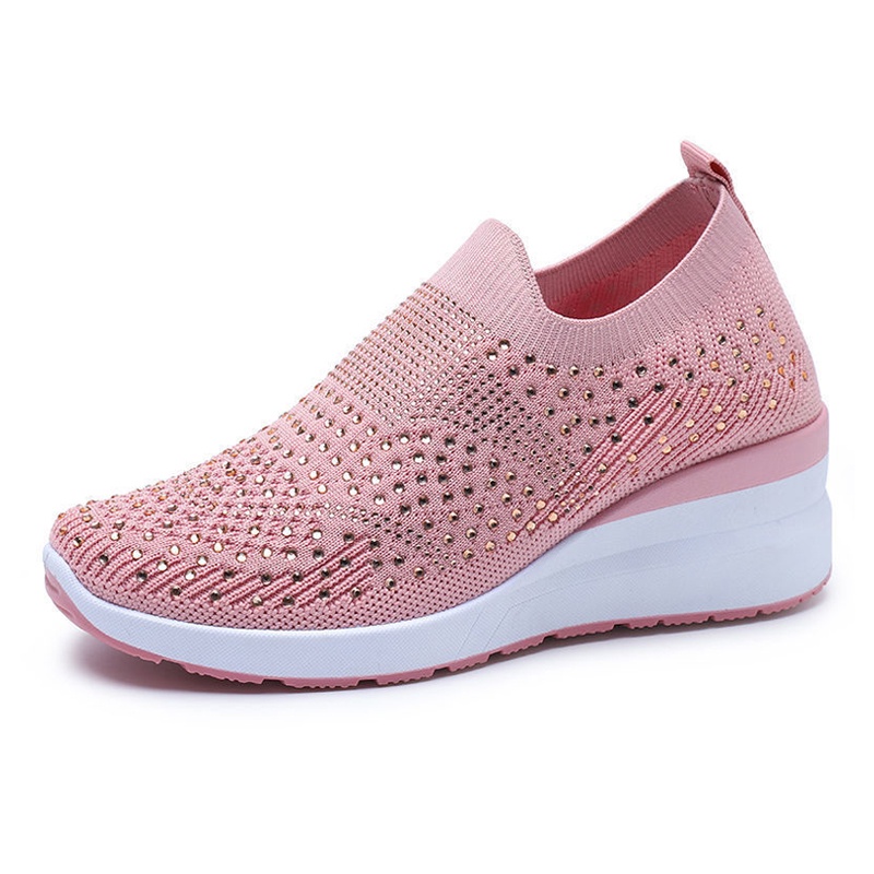 Giày thể thao nữ sneaker độn đế chất liệu vải đẹp màu trắng siêu nhẹ cho trung niên bảo hành 1 năm BN46 TIMAN