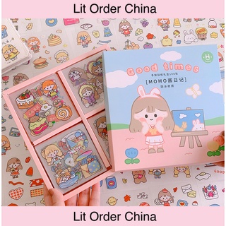 Lit sticker dán bình nước, điện thoại hình cô gái dễ thương