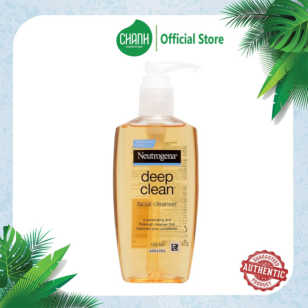Sữa Rửa Mặt Neutrogena Làm Sạch Sâu Dạng Gel Facial Cleanser Deep Clean 150ml