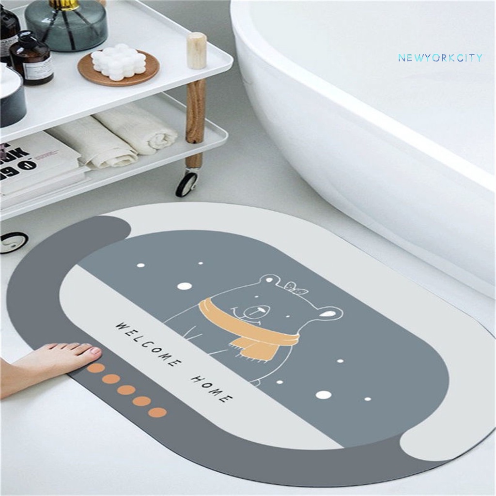 Thảm Chùi Chân Siêu Thấm Hút Chống Sốc Nhanh Khô Màu Sắc Đơn Giản Cho Phòng Tắm