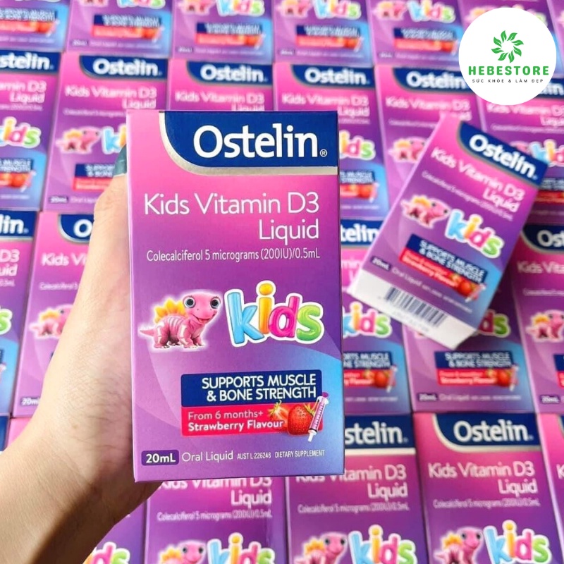 (Chuẩn Úc) Vitamin D3 Ostelin Liquid 20ml, vitamin D3 dạng nước Ostelin Kids cho bé từ 6 tháng tuổi | BigBuy360 - bigbuy360.vn
