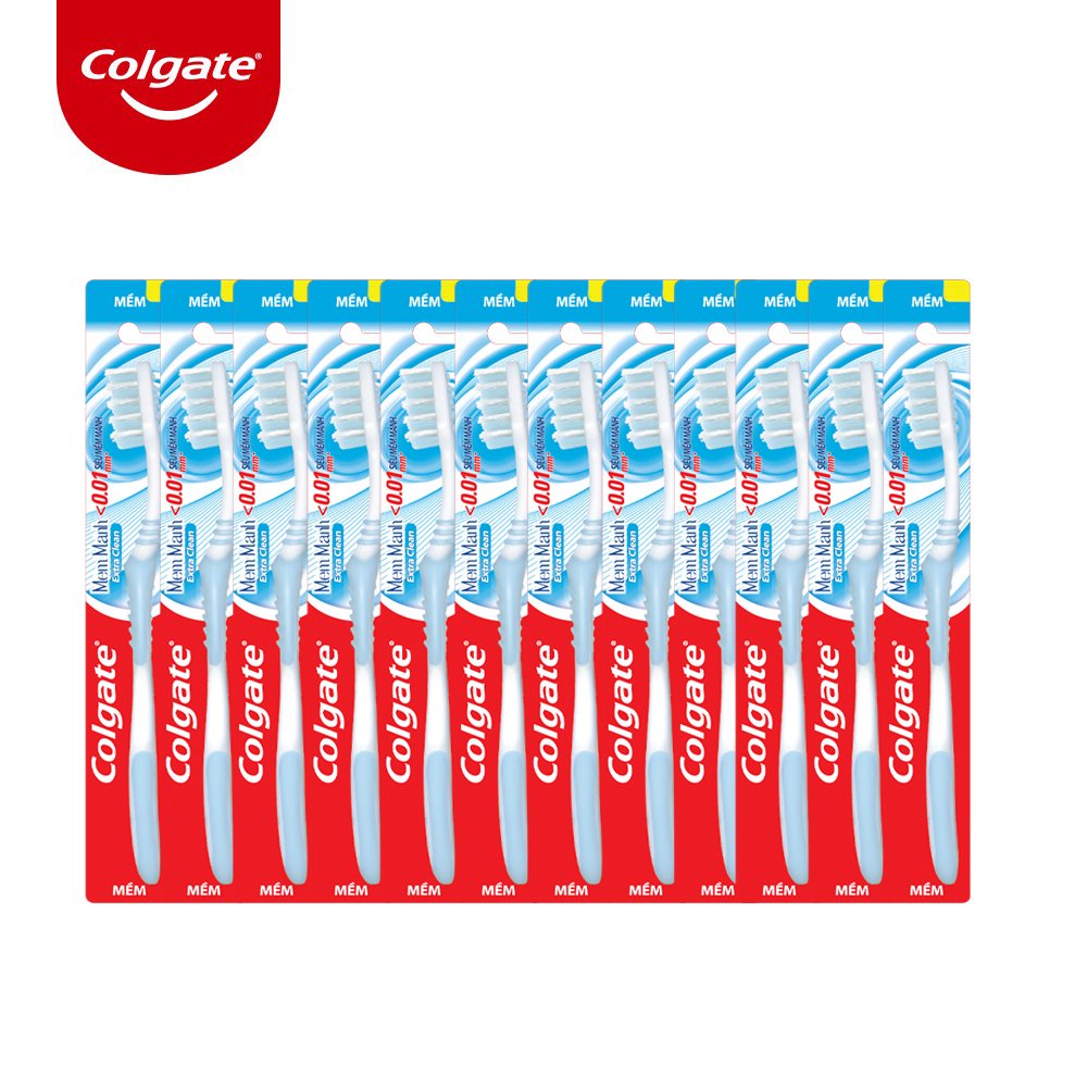 Dây 12 bàn chải Colgate Extra Clean Mềm Mảnh