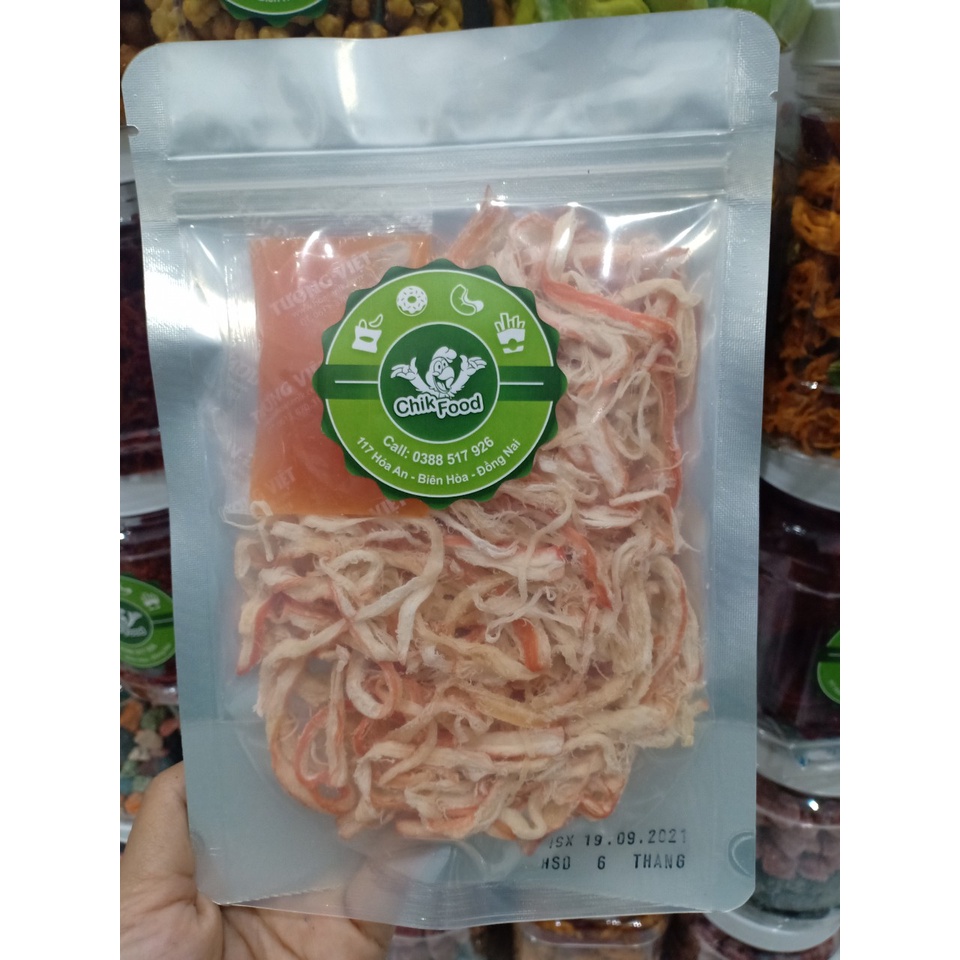 Ăn thử 60gram Mực Xé Sợi Hấp Nước Cốt Dừa loại ngon- túi zip