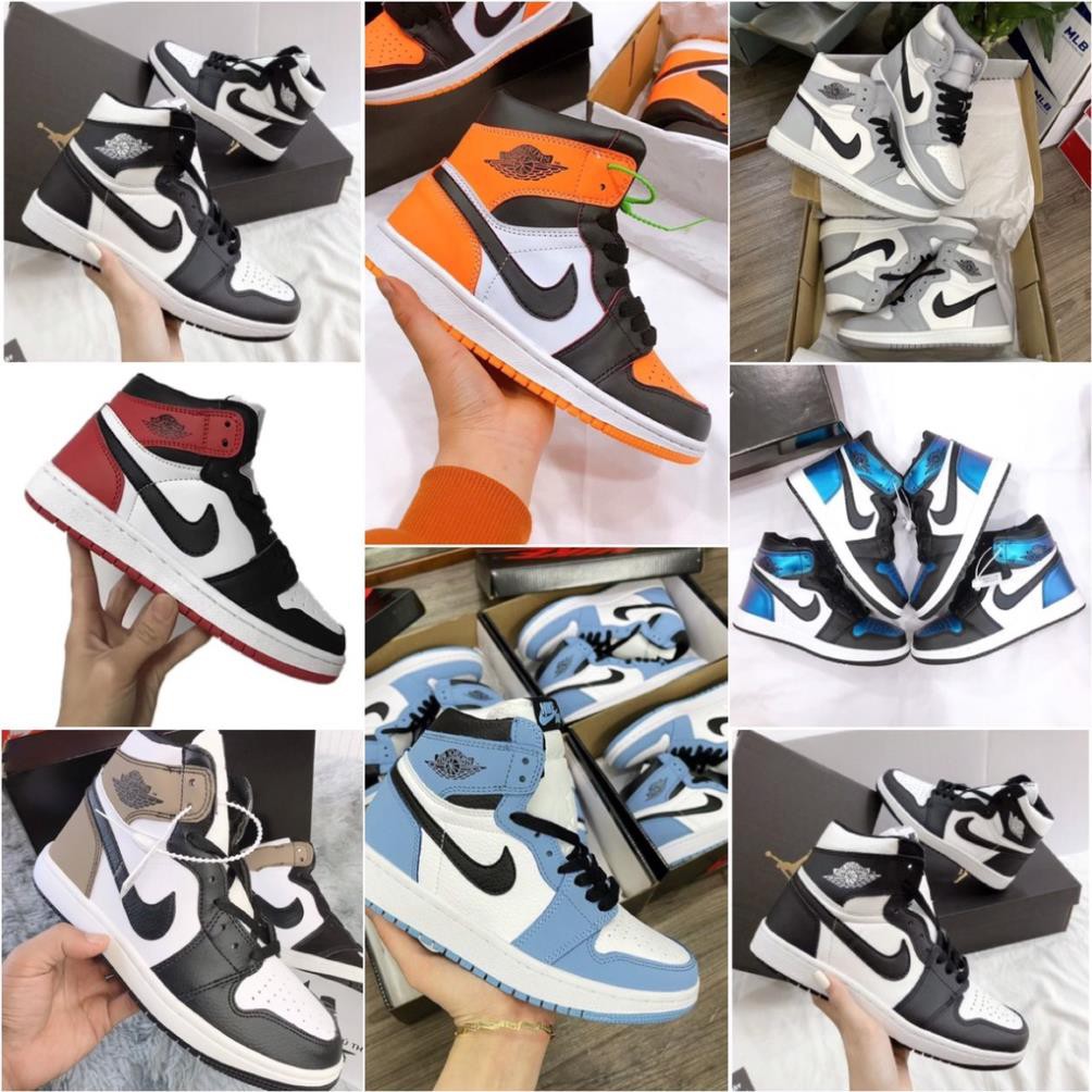 SALE Giày thể thao jodan đen trắng cao cổ, giày jordan xanh loang tie dye cổ cao các màu nam nữ đủ size
