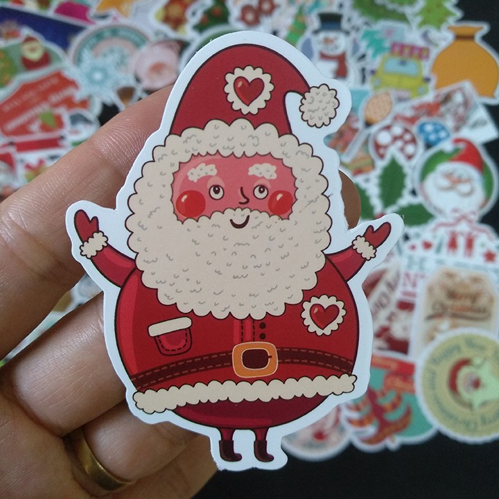 Bộ Sticker dán cao cấp chủ đề NOEL GIÁNG SINH - Dùng dán Xe, dán mũ bảo hiểm, dán Laptop...