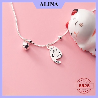 Lắc chân bạc 925 alina mèo chuông 0195 h20