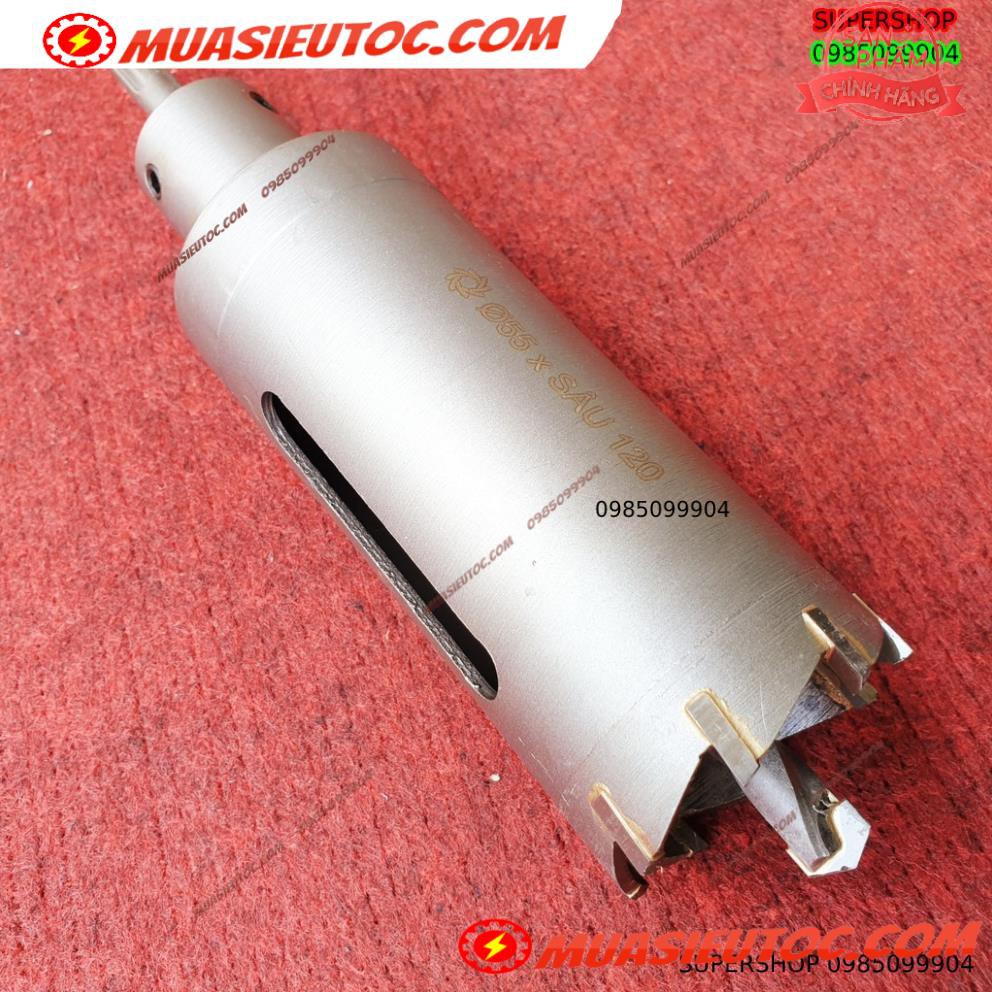 Mũi khoan rút lõi khoét tường gạch sâu Phi 55 x 120 mm không khoan bê tông, không khoan chế búa