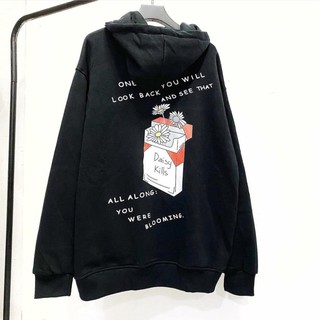 Áo Khoác Nỉ Bông ERROR DAISY KILLS Unisex (Trắng/Đen)