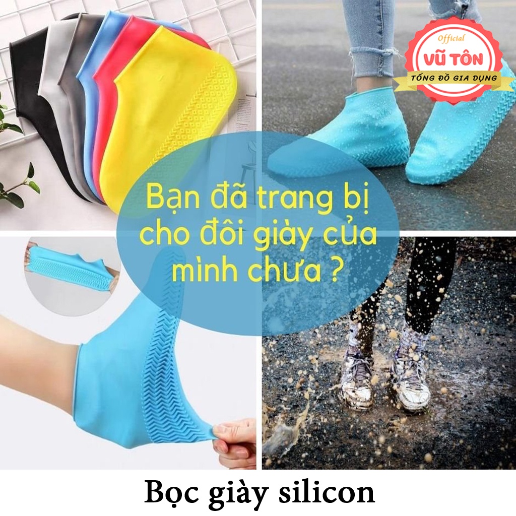 Bọc giày đi mưa silicon, Bọc giày chống nước, chống trơn trượt, Ủng bọc giày đi mưa