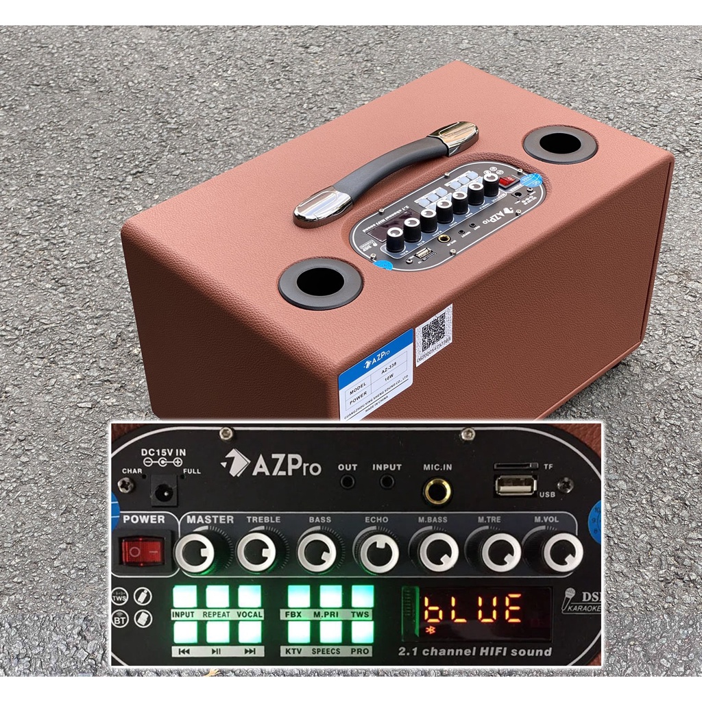 LOA KÉO karaoke AZPRO AZ- 338 thiết kế hiện đại, thời trang, cuốn hút tất cả các khách hàng yêu thích sử dụng