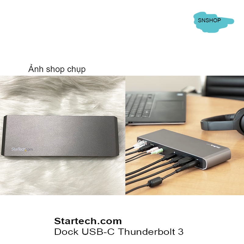 Dock Startech Thunderbolt 3 -Hub USB-C Xuất Hai Màn Hình 4K 60HZ Băng Thông 40Gbps Cho Laptop WinDow, MA.C -SNSHOP