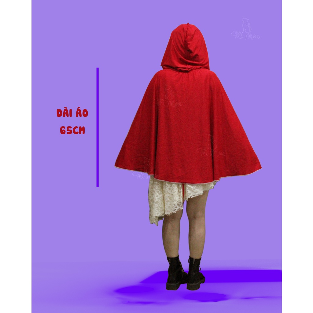 ÁO CHOÀNG ĐỎ NÓN TRÙM - COSPLAY - HALLOWEEN