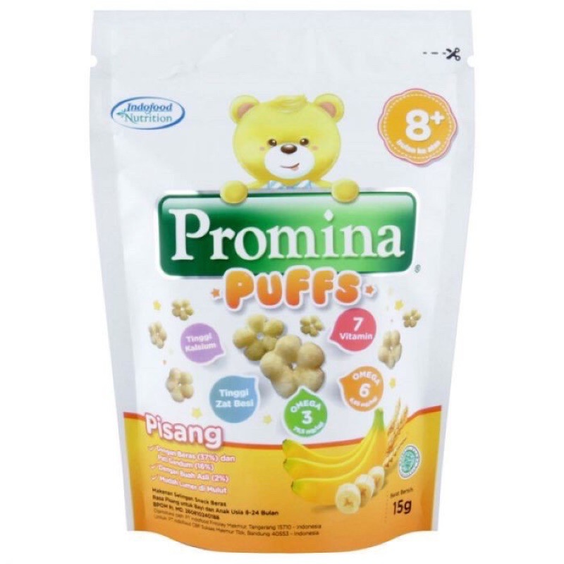 Bánh ăn dặm Promina Puffs 15g vị Việt quất/Chuối/Khoai lang/Dâu táo