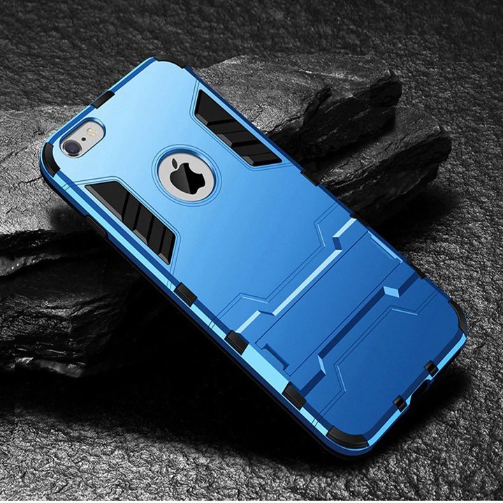 Ốp lưng iPhone 5, iPhone 5s, iPhone SE chống sốc Iron man có chân dựng máy