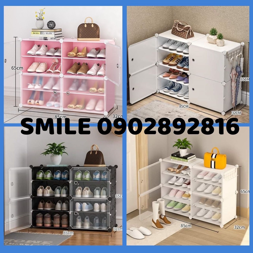 {MỚI VỀ} TỦ NHỰA LẮP GHÉP ĐỂ GIÀY DÉP 8 Ngăn GHÉP 2x2 ĐỂ ĐƯỢC 16 ĐÔI GIÀY.