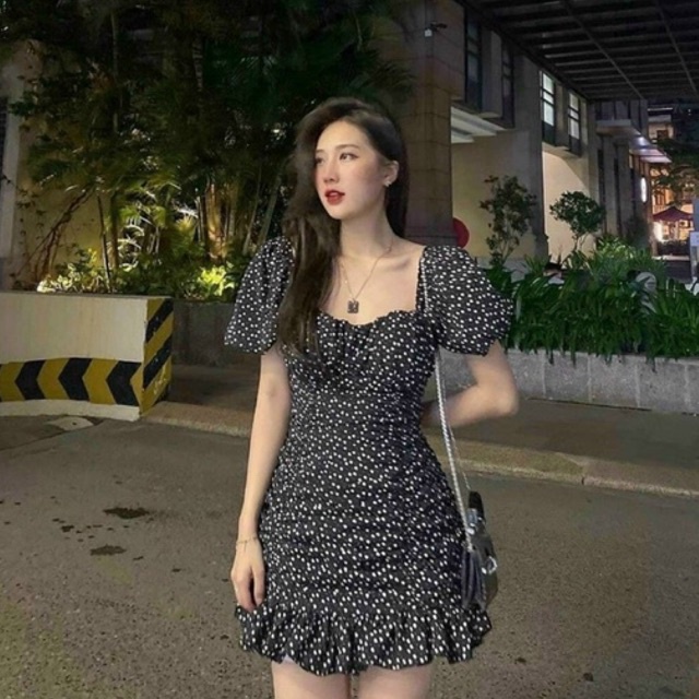 ĐẦM ĐEN BI TIM NHÚN THÂN CHÂN BÈO KT ( kèm ảnh thật)💕