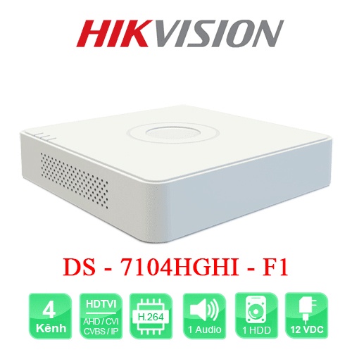 [7204HGHI-F1]Đầu ghi hình HIKVISION HD-TVI 4 kênh TURBO 3.0 vỏ sắt