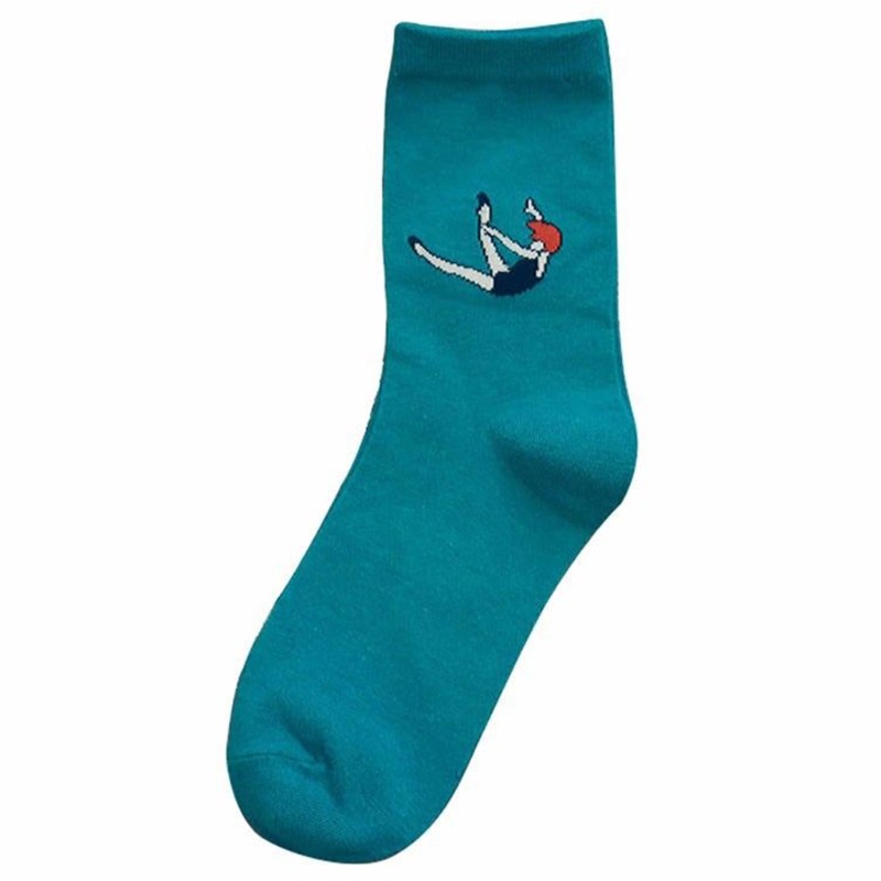 XIXI Vớ Cotton Dài Màu Kẹo Ngọt Họa Tiết Hoạt Hình Vui Nhộn Thời Trang Mùa Đông Cho Nữ