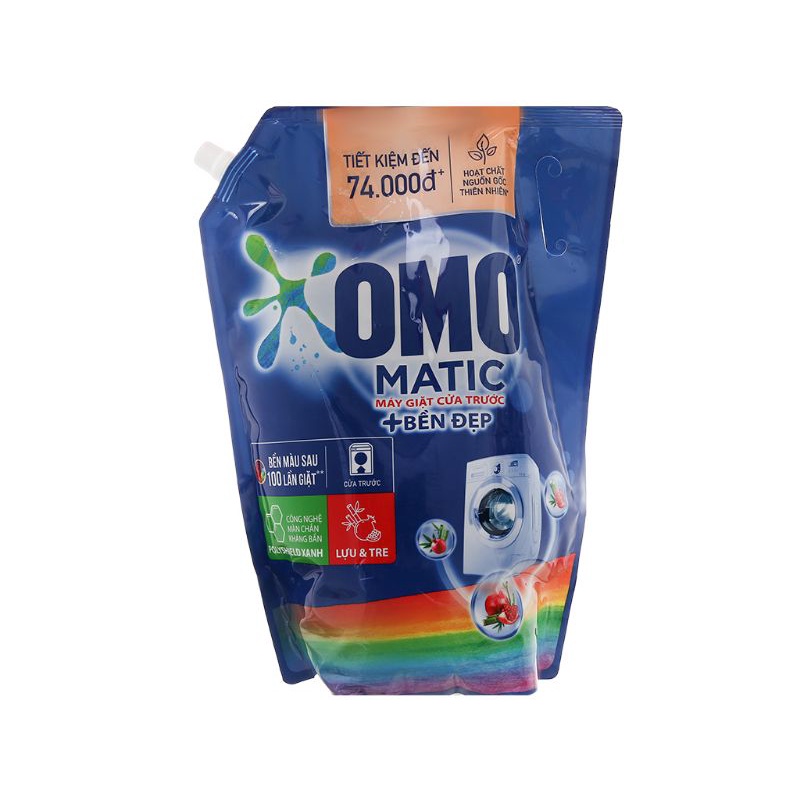 Nước giặt OMO Matic bền đẹp cửa trước lựu và tre túi 3.4 lít&lt;br&gt;