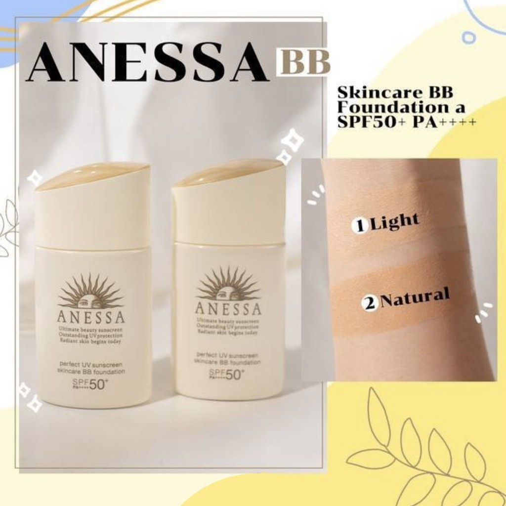 Kem Trang Điểm BB Chống Nắng Anessa Tông Màu Sáng SPF50+/PA++++ 25ml Perfect BB Base Beauty Booster Light Chính Hãng